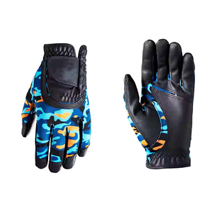 Guantes de golf suaves a todo color Nuevo diseño Durable Transpirable Cómodo Hecho a medida Material de PU Guantes de golf de cuero genuino - Product Image 1