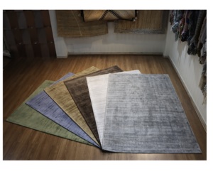 Indian Best Quality 100% Viscose Blend Hand Loom Outdoor Carpet Cotton Backing Eco Friendly Luxury Floor Living Room Bedroom <b>Rug</b> - Product Image 4