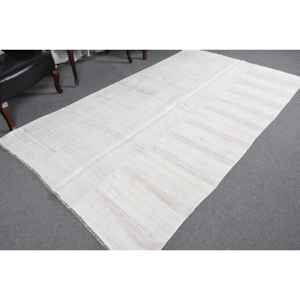 Alfombra de 5.2x8.9 pies, Alfombra Turca Vintage, Alfombra Blanca de Lana del Suroeste - Product Image 5