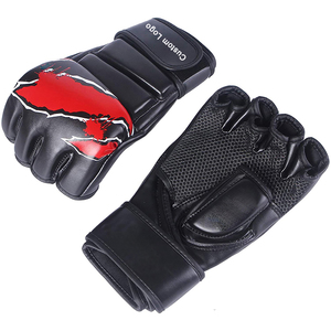 ถุงมือ MMA ระดับมืออาชีพสำหรับการฝึกซ้อมต่อสู้-หนังทนทาน ระบายความชื้นได้ดี น้ำหนักเบา สายรัดข้อมือปรับได้ กันลื่น ใช้กลางแจ้ง - Product Image 2