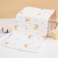 100% bio mousseline coton serviettes nouveau-né dessin animé bébé bavoirs 6 couches coton gaze absorbant Burp tissu 25x50cm