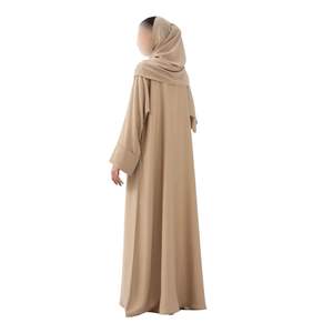 Abaya beige neutre pour femmes, robe modeste musulmane, style Dubaï, kaftan islamique, jalabiya, robe de soirée à manches longues, design minimaliste - Product Image 2