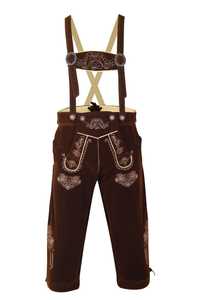 Lederhosen Ligeros de Ante para Hombre, Estilo Bávaro Alemán, con Bordado, Transpirables, Resistentes al Viento, para el Festival de Oktoberfest, con Botones Centrales, para Verano - Product Image 3