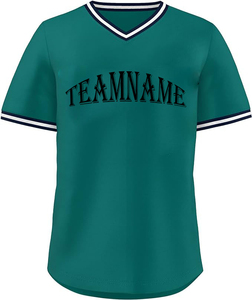 เสื้อกีฬาซอฟต์บอลและเสื้อเบสบอลสีเขียวหัวเป็ดเสื้อกีฬาพิมพ์ลายซับลิเมตออกแบบได้ตามต้องการ - Product Image 1