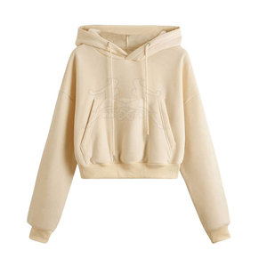 Style coupe ample et sensation de confort pour toutes les saisons Pull tendance Crop Top Sweat à capuche avec look propre - Product Image 1