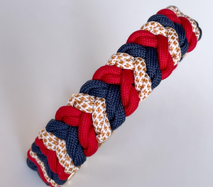 Nuovo Stile <span class=keywords><strong>2026</strong></span> Collare e Guinzaglio per Cani di Lusso Personalizzati Fatti a Mano alla Moda in Paracord Intrecciato Durevole nei Toni Rosso e Blu - Product Image 2