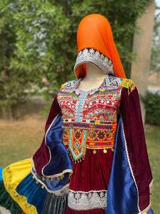 Mesdames Manches longues Party Wear Maxi Afghani Elegant Dresses broderie imprimée 2024 Nouveautés Fashionable Afghan Kuchi Dress - Product Image 2