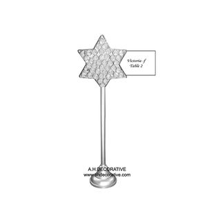 Bougeoir en forme d'étoile en aluminium plaqué argent fait à la main avec base en bois pour décorations de maison et de mariage - Product Image 4