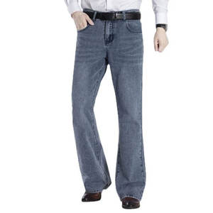 Nueva ropa de calle de moda acampanada con cremallera inferior para hombre, pantalones vaqueros acampanados de alta calidad para hombre - Product Image 3