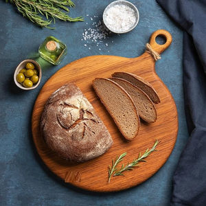 Planche à découper pour légumes en cuisine, bloc de planche à découper en bois de forme ronde fait à la main à bon prix - Product Image 5