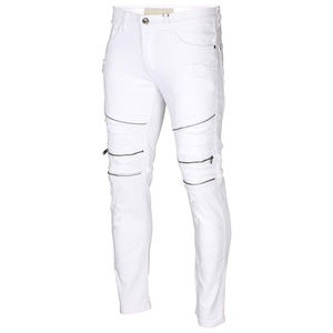 Commande en gros pantalon en jean pour hommes tissu denim de haute qualité disponible en couleur blanche coupe et style personnalisés pour marque privée - Product Image 1