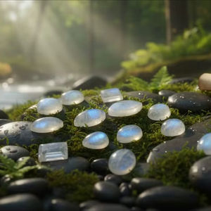 100% Cabochon de Pierre de Lune Arc-en-ciel Naturelle, Forme Mixte, Pierre Précieuse en Vrac, 20% de Réduction et Cadeau - Product Image 6