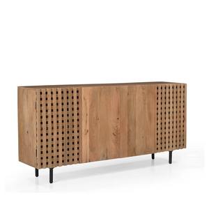 Meuble TV moderne en bois de noyer massif flottant, design nouveau, rangement, chambre à coucher, salon contemporain, meuble multimédia durable - Product Image 1