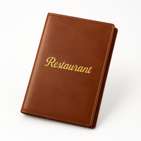 Carnet de Visite Portable de Luxe en Cuir avec Logo Imprimé Or Offset Personnalisé pour Restaurants, Motels, Hôtels