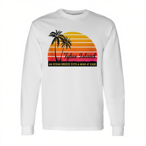 T-shirt a maniche lunghe Tybee Island con design Ocean Breeze, souvenir della spiaggia della Georgia - Product Image 2