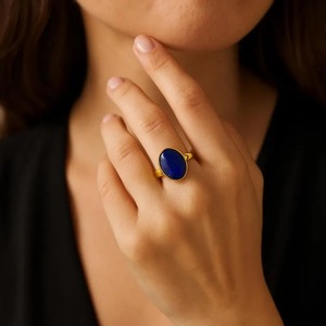 Bague Lapis Lazuli artisanale la plus demandée pour améliorer l'intuition Cadeau d'anniversaire ou d'anniversaire parfait au prix d'exportation - Product Image 1