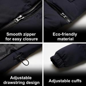 Chaqueta acolchada con capucha recubierta para exteriores para hombres impermeable a prueba de viento con proveedor de bolsillo frontal - Product Image 3