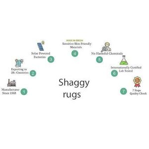 Shaggy Handmade <b>Wool</b> Carpet Tufted Cut Pile Abstract Pattern Cushioned Rug for Stylish Home Interiors - Product Image 6