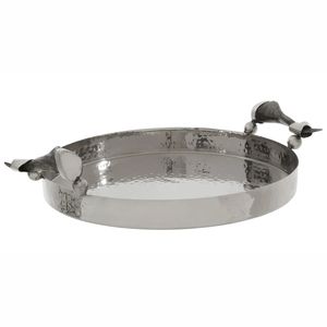 Bandeja de Servicio de Acero Inoxidable Pulido de Lujo con Asa de Imitación de Cuerno, Bandeja Rectangular Decorativa de Metal para Buffet, Decoración de Bodas - Product Image 5