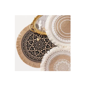 Napperon en macramé de couleur multiple Napperons en paille tressée Fournitures de vaisselle et d'ustensiles de cuisine personnalisées Tampons - Product Image 4