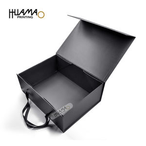 Cajas de Embalaje para Zapatos Personalizadas Huamao, Color Negro, Plegables, con Cinta y Cierre Magnético, Logotipo en Hot Foil para Embalaje de Zapatos - Product Image 1