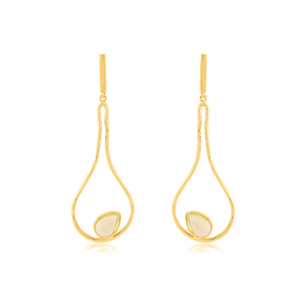 Pendiente de Plata de Ley 925 Pear Cab Kyanite Gemstone Pendiente chapado en oro Pendiente único de moda para regalo de boda para mujer. - Product Image 3