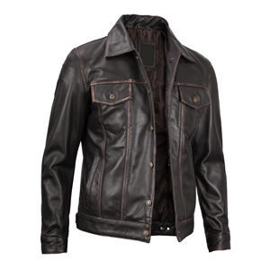 Logotipo personalizado Su propio diseño Abrigos de cuero para hombres al aire libre con chaqueta de invierno Chaqueta de moda para hombres - Product Image 5