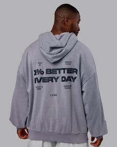 Losefit เสื้อฮู้ดแบบสวมหัวสำหรับผู้ชายเสื้อสเวตเตอร์แบบสวมหัวผ้าคอตตอนโอเวอร์ไซส์ดีไซน์สไตล์สตรีทแบบกำหนดเอง - Product Image 1