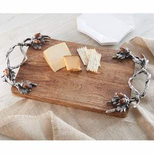 Nouveau plateau en bois de forme ronde de haute qualité avec poignée en métal pour le plateau décoratif en bois le plus vendu - Product Image 5