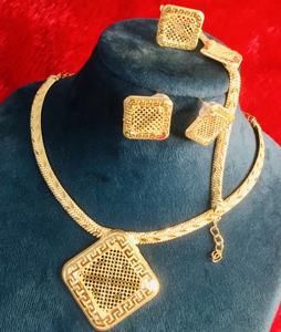 2024 Best Buy prêt à être expédié ensemble de bijoux de mode de style vintage plaqué or 24 carats fabricant indien inspiré Comores Mayotte-cuivre - Product Image 2