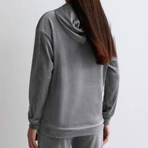 Vente en gros OEM ensemble pantalon court pour dames coupe ajustée sweat à capuche en velours streetwear personnalisé pour femmes pour la saison d'hiver - Product Image 3