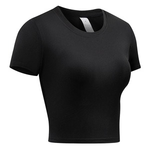 T-shirt de course à manches courtes pour femmes Compression Athletic Yoga Top Quick Dry Summer Stretchy Baselayer Tees - Product Image 1
