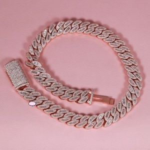 925 Sterling Silver bạc moissanite kim cương Cuban chuỗi với <span class=keywords><strong>Baguette</strong></span> cắt tuyệt vời hip hop liên kết trang sức quyến rũ cho quà tặng - Product Image 5