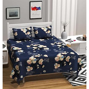 Usha Textile Mills Elegante 180 TC Mezcla de algodón King Juego de sábanas Combo Suave y duradero 2 fundas de almohada (Rojo Blanco 90x90 pulgadas) - Product Image 1