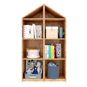 4-Tier Standing Type <b>Bookcase</b> in Natural Wood Color Rubberwood BSS003 - Product Image 4