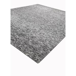 Alfombra de lana anudada a mano AKWT-1060, diseño abstracto gris y negro, técnica de tejido plano, para el hogar, para adolescentes, rectangular, para pasillo, de yute. - Product Image 2