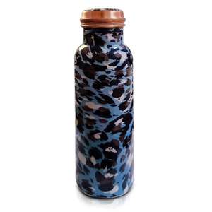 Pure Copper Printed Water Bottle for Boiling for Drinking & Storage High Demand Multi-Dark Blue Marble Design Pure Copper - Product Image 5