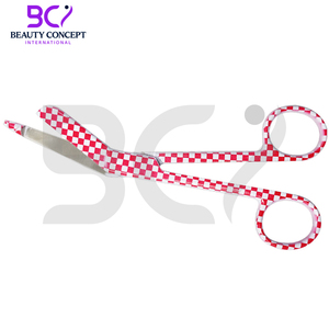 Tijeras de vendaje de calidad Highland, mango de Color rojo y blanco, acero inoxidable, servicio OEM, el mejor producto, tijeras de vendaje quirúrgico - Product Image 2