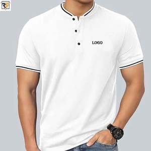Golf Polo T Shirts Embroidered Logo Plain Short Sleeve Casual high quality streetwear <b>blank</b> T shirt 250 gsm heavy <b>weight</b> - Product Image 6