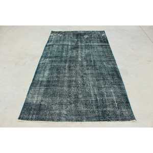 Alfombra Turca, Alfombra Vintage de 4.4x7.9 pies, Alfombra de Lana Azul - Product Image 1