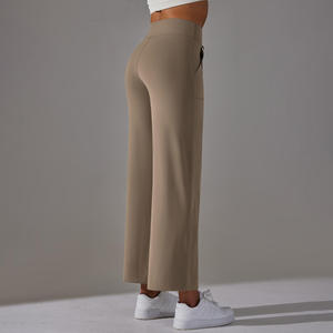 Pantalon de sport personnalisé pour femmes Pantalon de yoga durable Coupe ample Workout Running Taille élastique Leggings de yoga Pantalon avec poches - Product Image 2