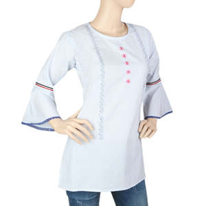 Blusa Bordada Estilo Western para Mujer - Azul Claro - Product Image 1