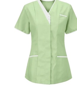 2024 nouvel hôpital lavage des mains vêtements hauts pur coton peau amical soins infirmiers travail vêtements hauts serveur uniforme vêtements de travail - Product Image 5