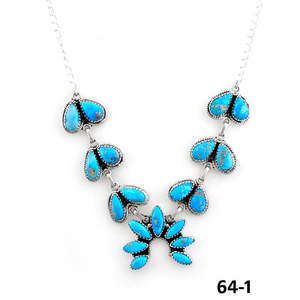 Collier en argent sterling et pierres blanches du sud-ouest, fait main, avec chaînes perlées classiques à motifs floraux et ancre, et chiffres - Product Image 2