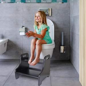 Natural Acacia Wooden 2-Step Stool for <b>Kids</b> with Non-Skid Feet and Easy Assembly for <b>Toilet</b> Training in Bath & Potty - Product Image 5
