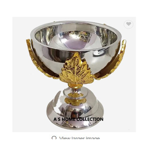 Decorative Gold Metal Designer Tableware Metal Hammered Leaf <b>Serving</b> <b>Bowl</b> - Product Image 2