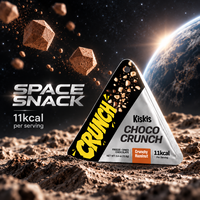 KisKis Choco-Crunch Snack Faible en Calories 11kcal Chocolat 12.6g Sachet Triangulaire Bonbons Lyophilisés pour Cadeau Thème Spatial Voyage