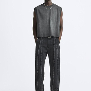 Débardeurs Homme Vintage Oversize en Coton Lavé à l'Acide, Sans Manches, Qualité OEM Supérieure, Idéal Sport et Fitness - Product Image 3