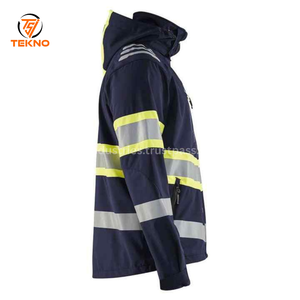 Sudaderas con capucha reflectantes de trabajo de seguridad de alta visibilidad para hombres Sudadera con cintas reflectantes anchas con cordón Sudaderas con capucha Servicio OEM - Product Image 3