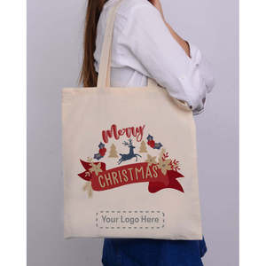 Sacs en coton « Joyeux Noël » motif rennes, sacs de rangement décoratifs festifs pour Noël - Product Image 4